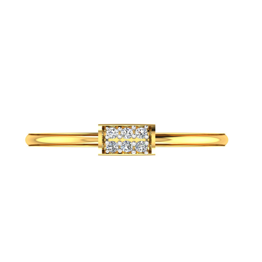 Minimalist Linear Bar Diamond Ring