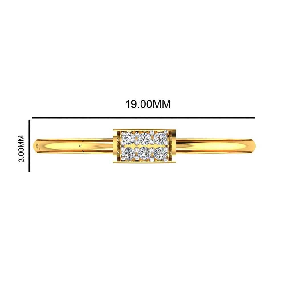 Minimalist Linear Bar Diamond Ring
