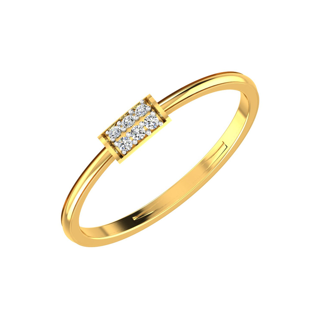 Minimalist Linear Bar Diamond Ring
