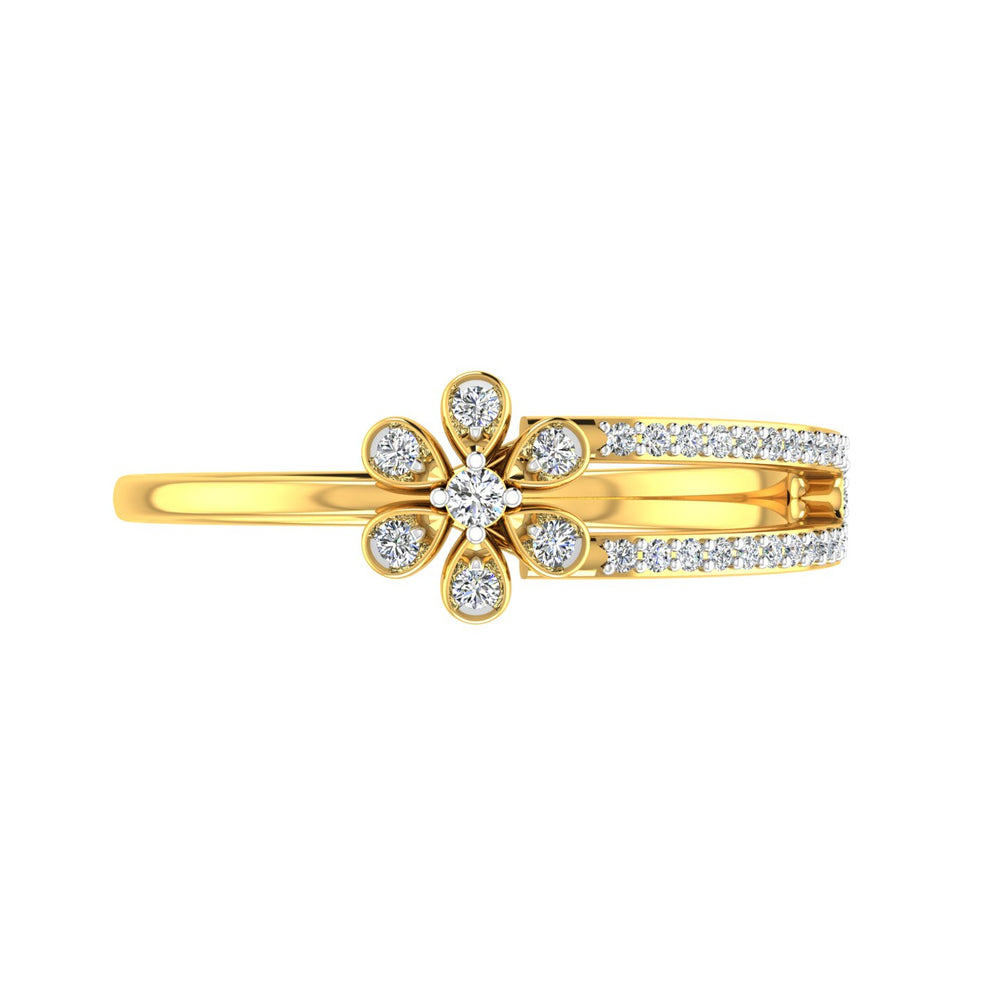Blossoming Flora Split-Shank Diamond Ring