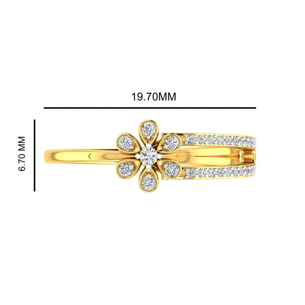Blossoming Flora Split-Shank Diamond Ring