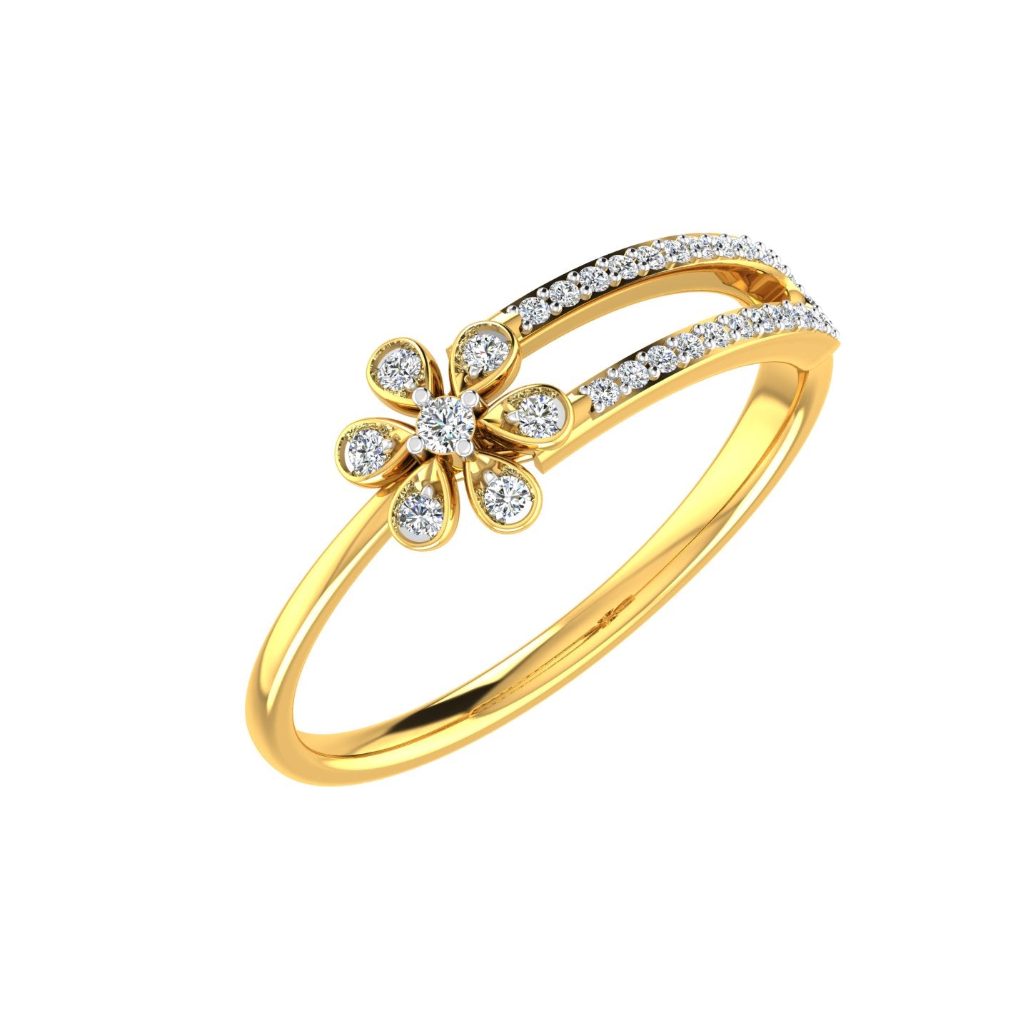 Blossoming Flora Split-Shank Diamond Ring
