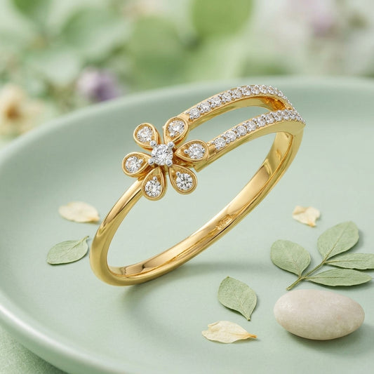 Blossoming Flora Split-Shank Diamond Ring
