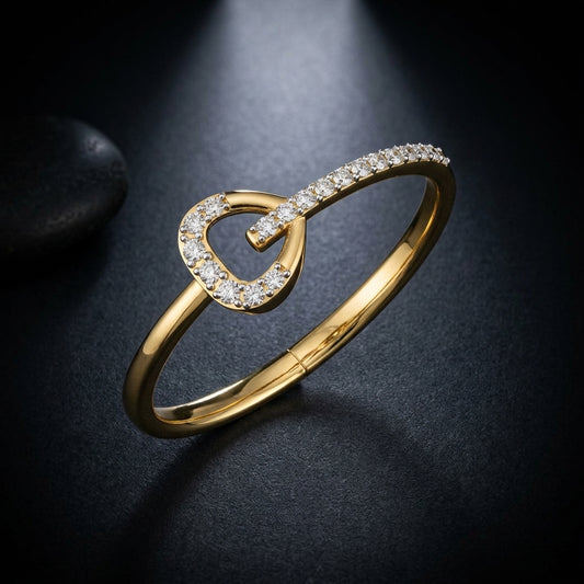 Heart Curve Diamond Ring