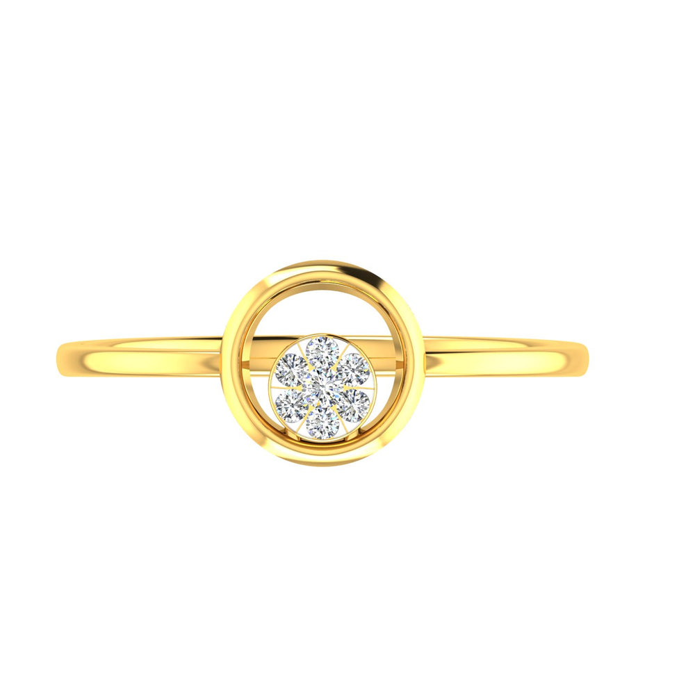 Golden Halo Diamond Ring