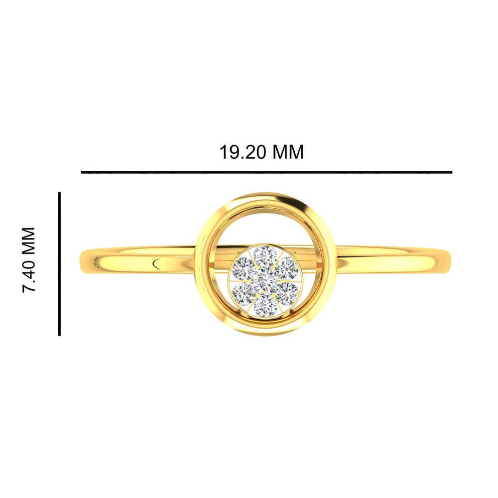 Golden Halo Diamond Ring