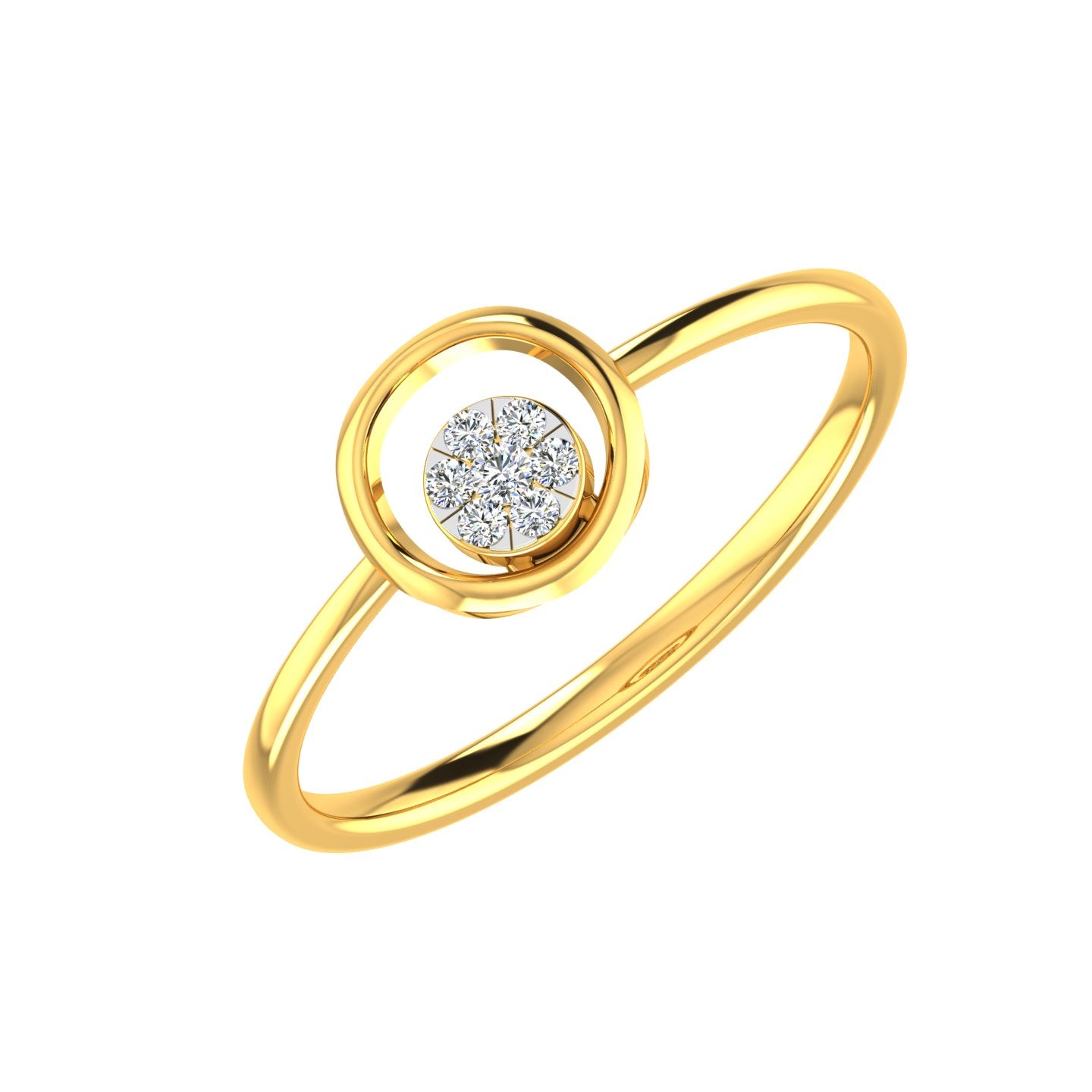 Golden Halo Diamond Ring