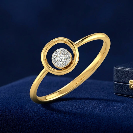 Golden Halo Diamond Ring