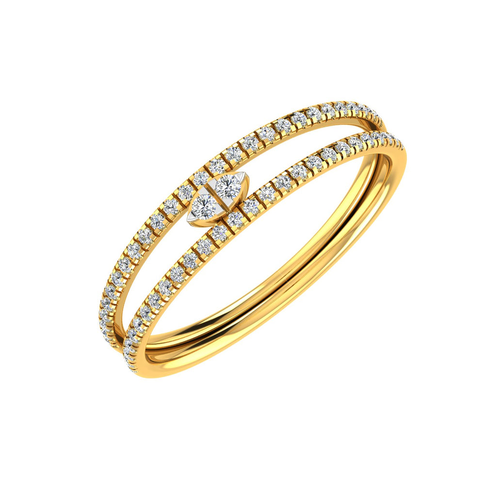 Twin Line Diamond Ring