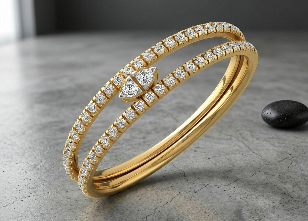 Twin Line Diamond Ring