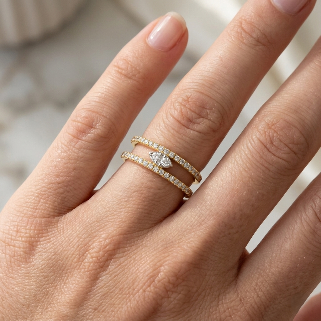 Twin Line Diamond Ring