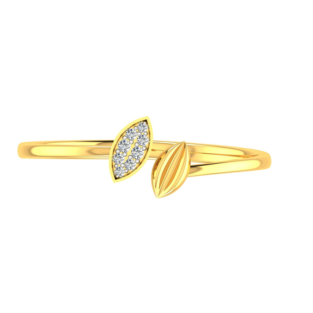 Dual Marquise Leaf Open Cuff Bangle