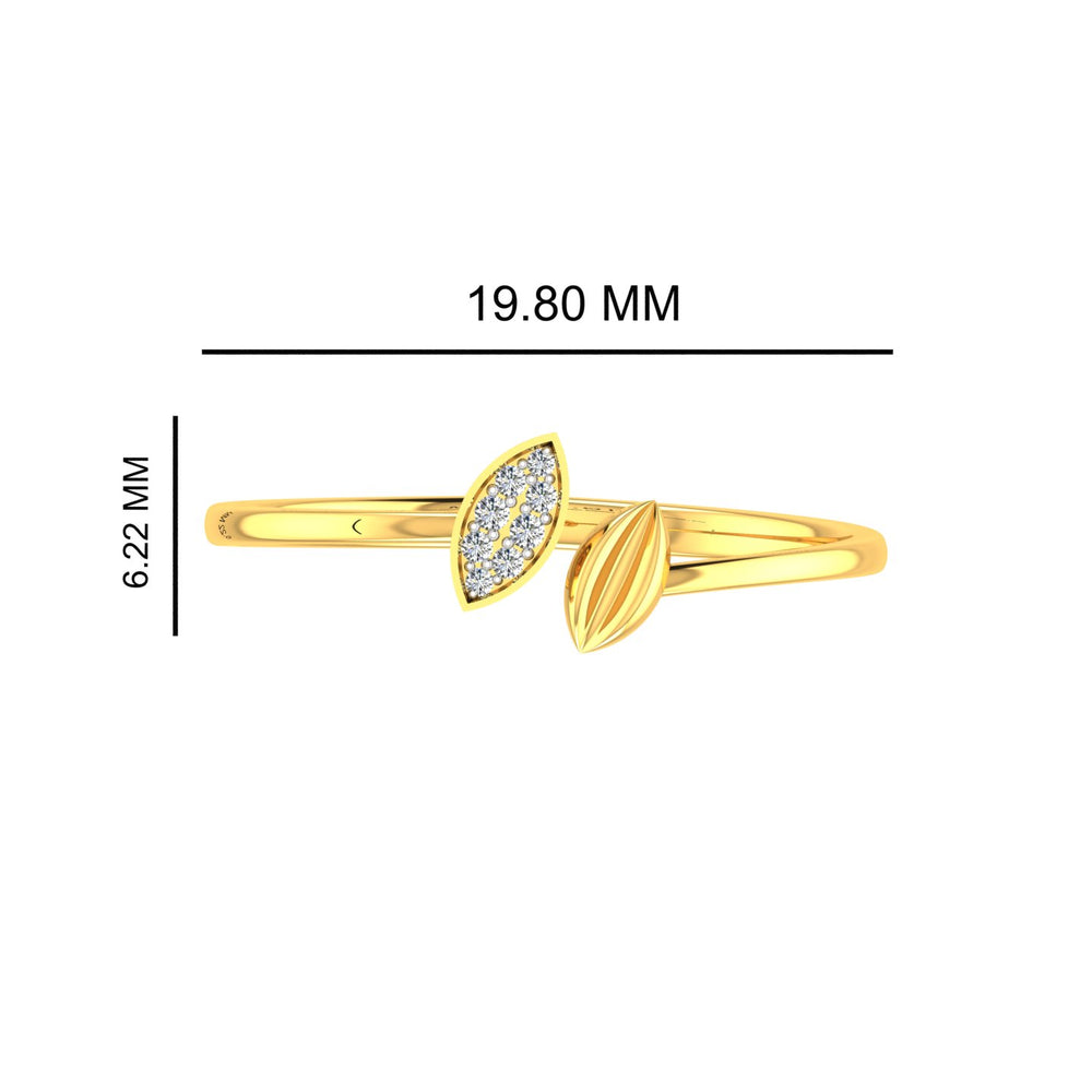 Dual Marquise Leaf Open Cuff Bangle