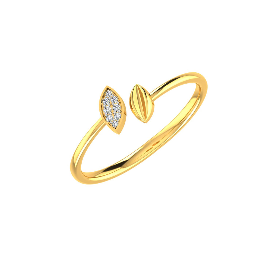 Dual Marquise Leaf Open Cuff Bangle
