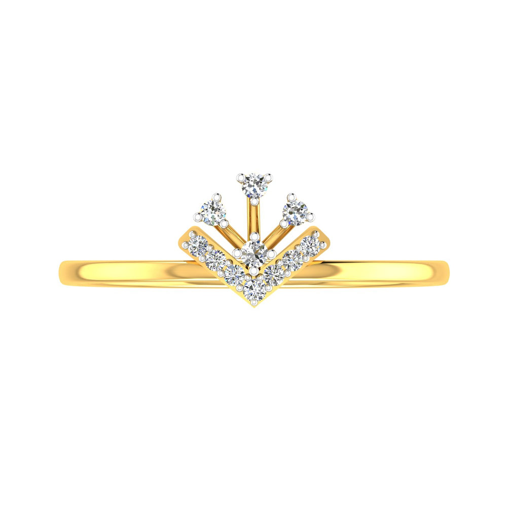 Geometric Tiara Crown Diamond Ring