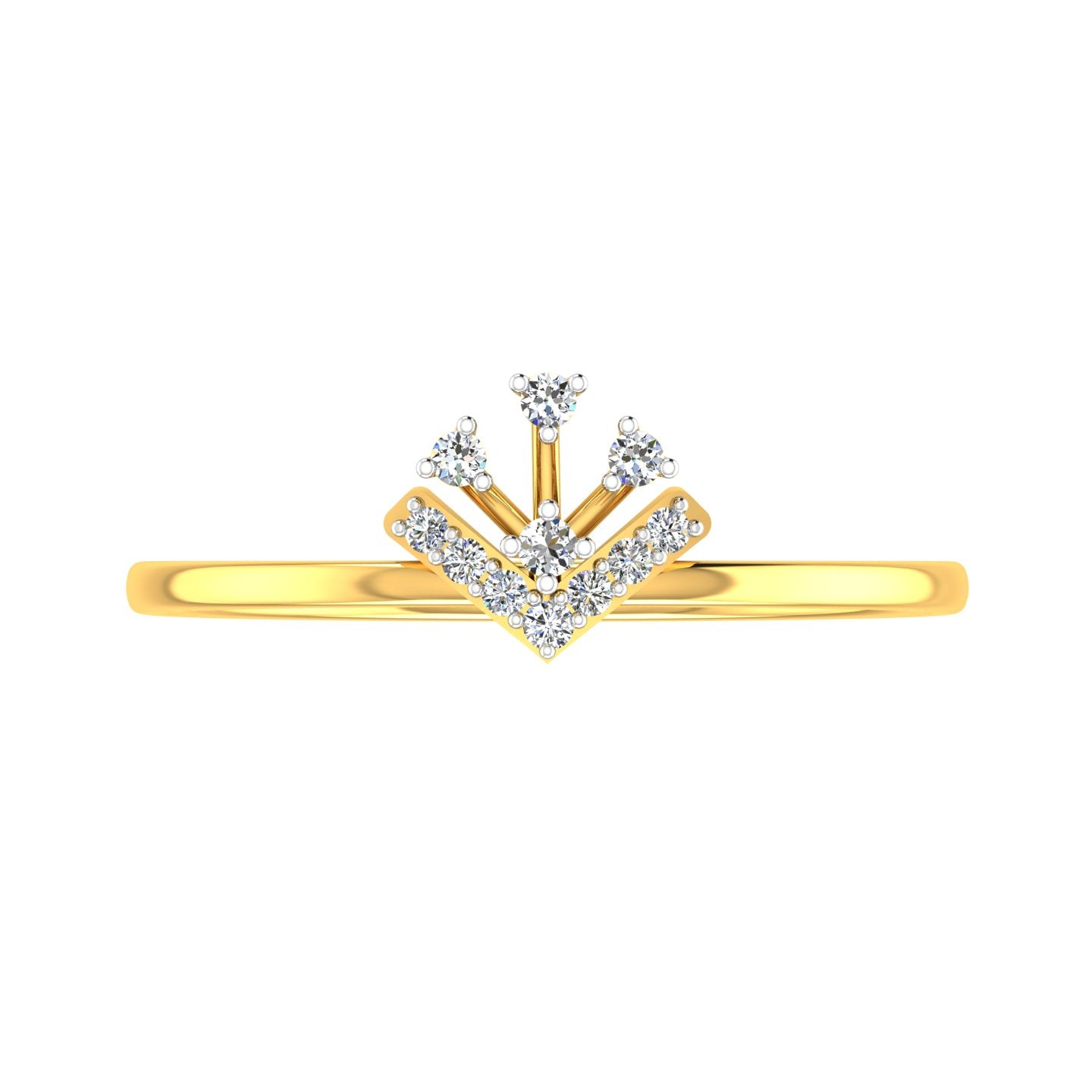 Geometric Tiara Crown Diamond Ring