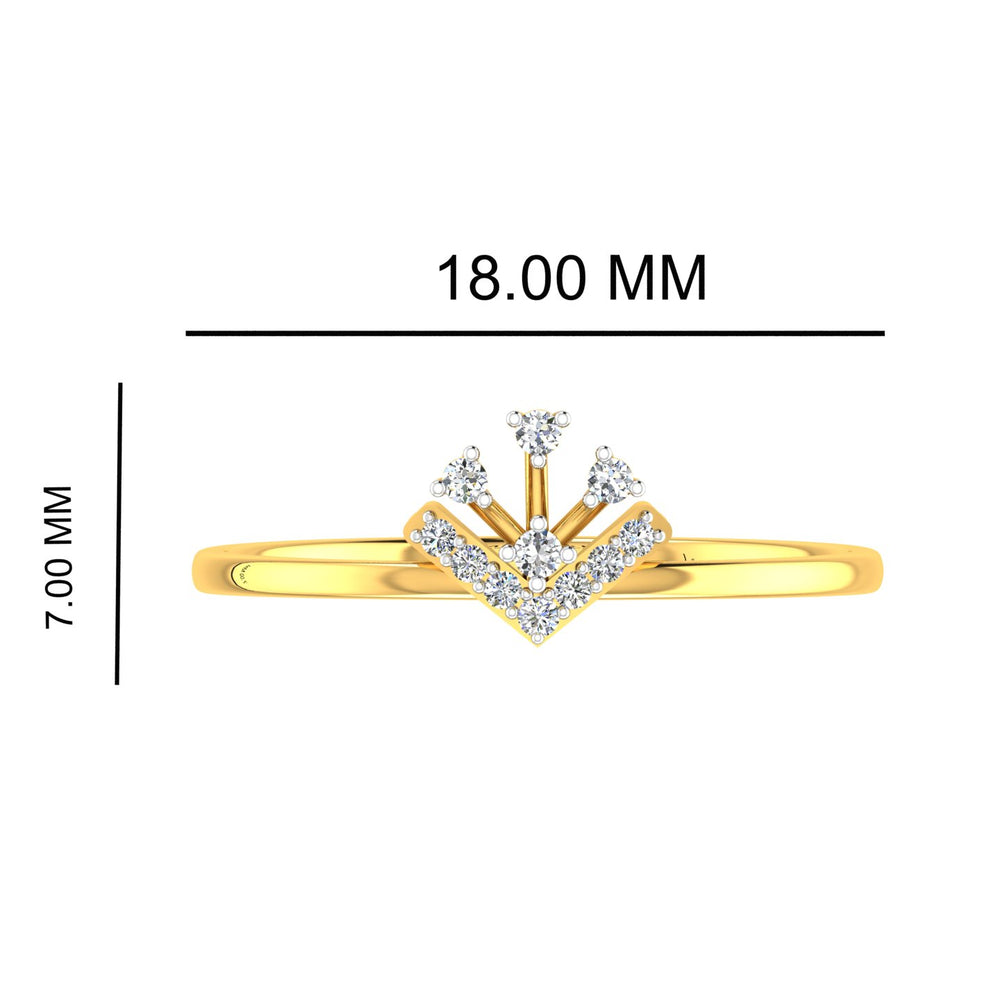 Geometric Tiara Crown Diamond Ring