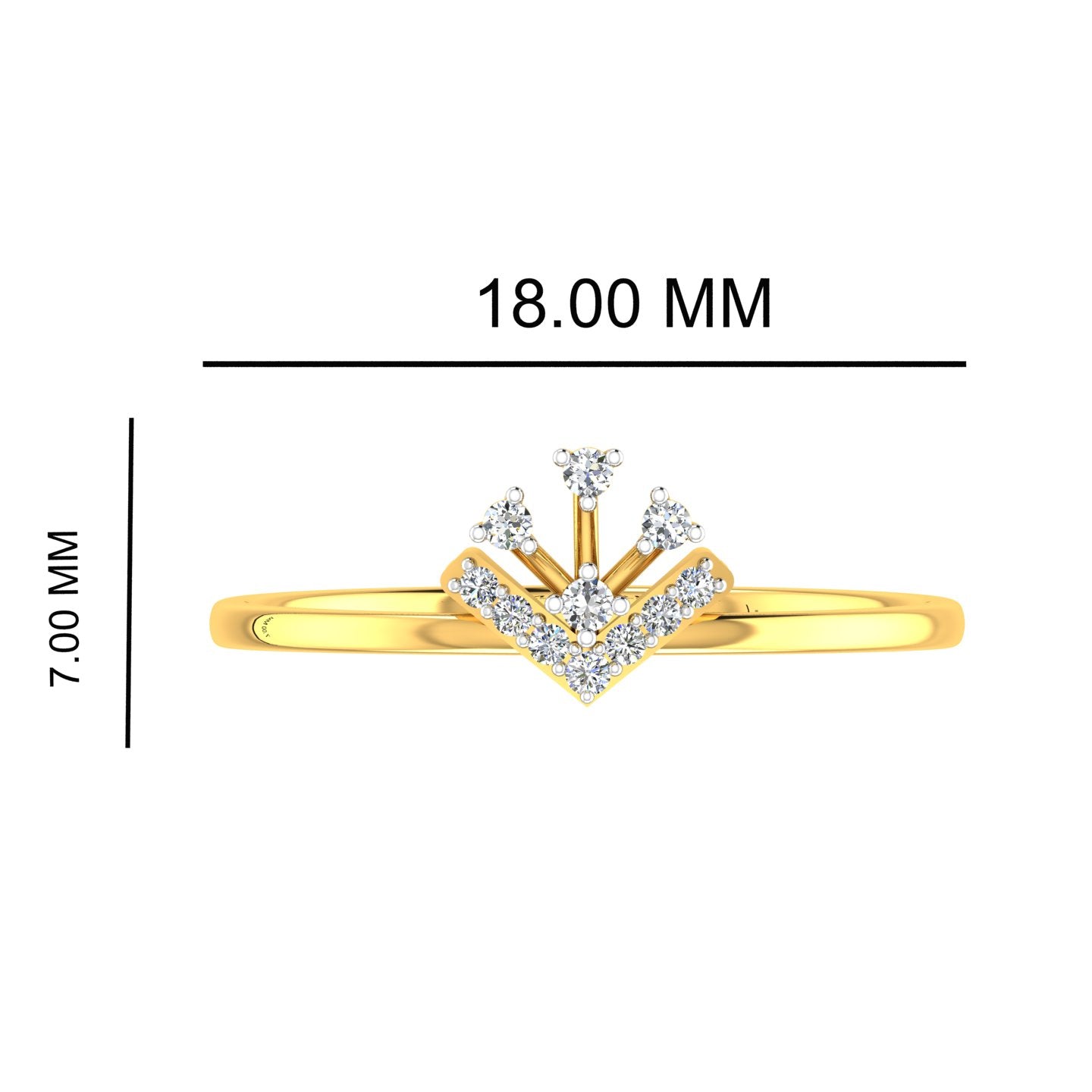 Geometric Tiara Crown Diamond Ring