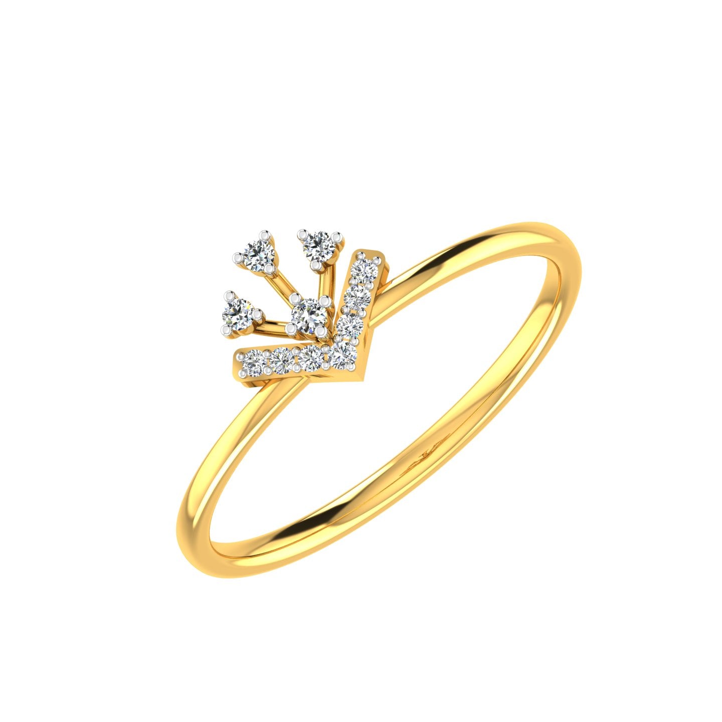 Geometric Tiara Crown Diamond Ring