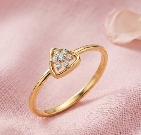 Trillion Floret Halo Diamond Ring