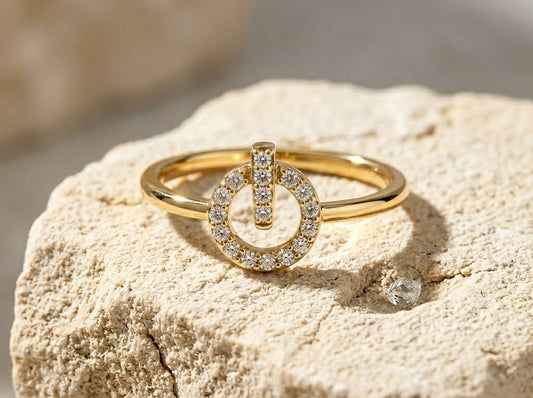Power Orbit Diamond Halo Ring