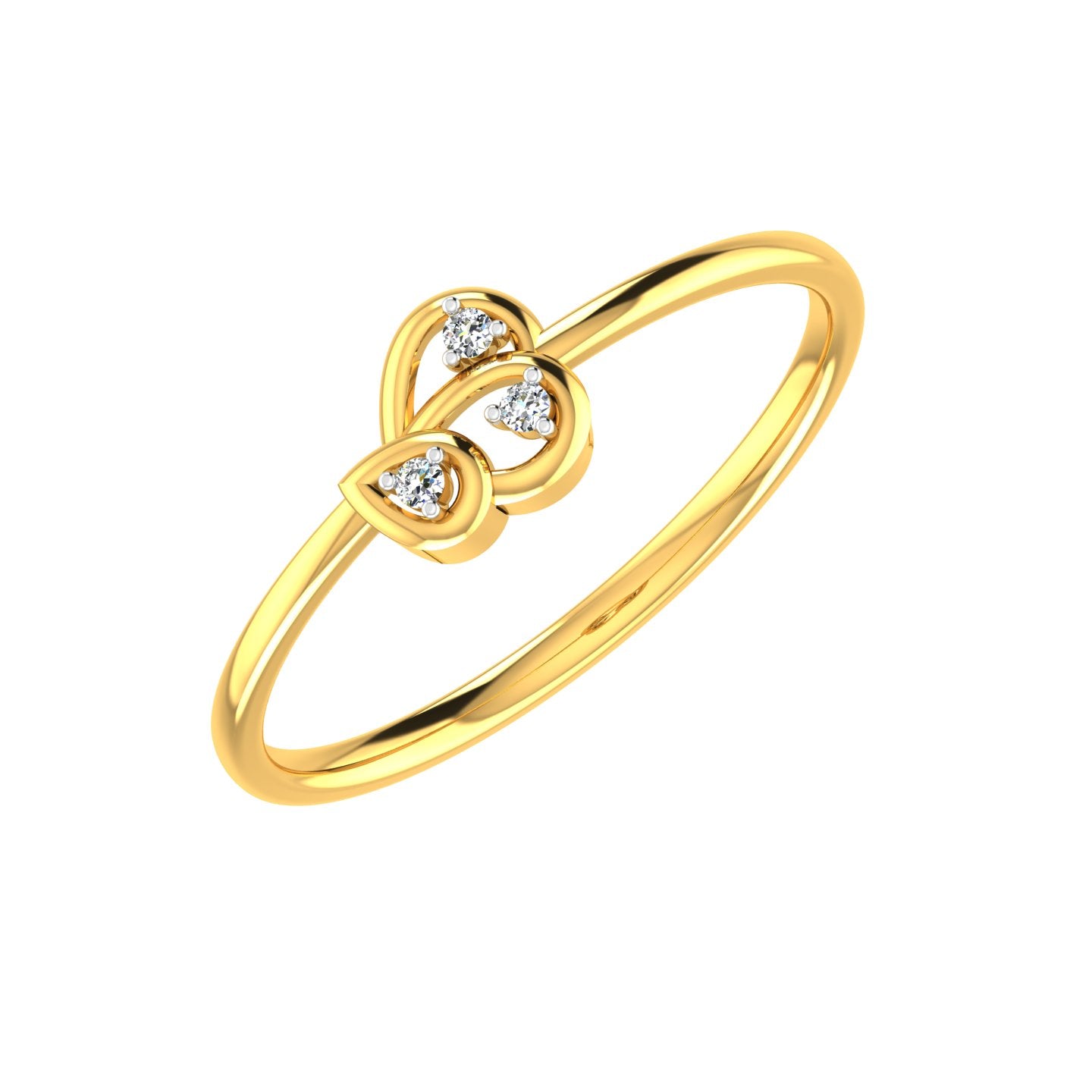 Triple Teardrop Cascade Diamond Ring