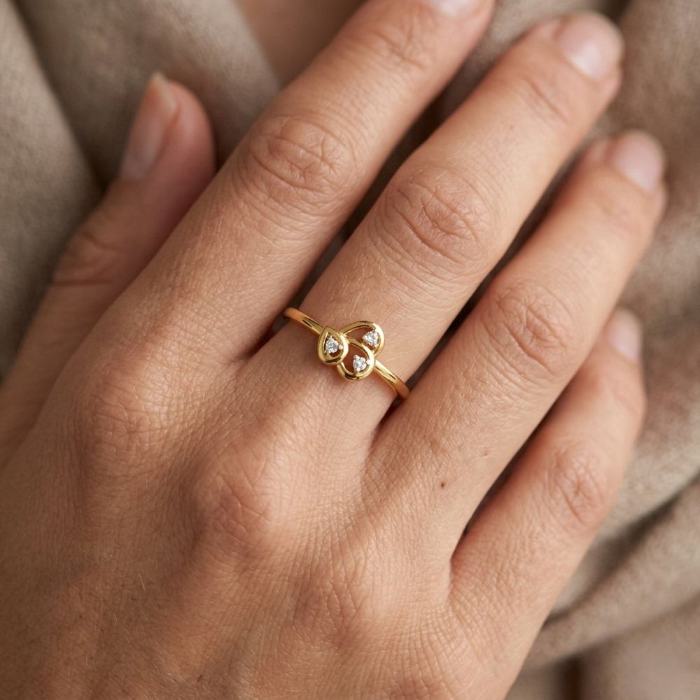 Triple Teardrop Cascade Diamond Ring