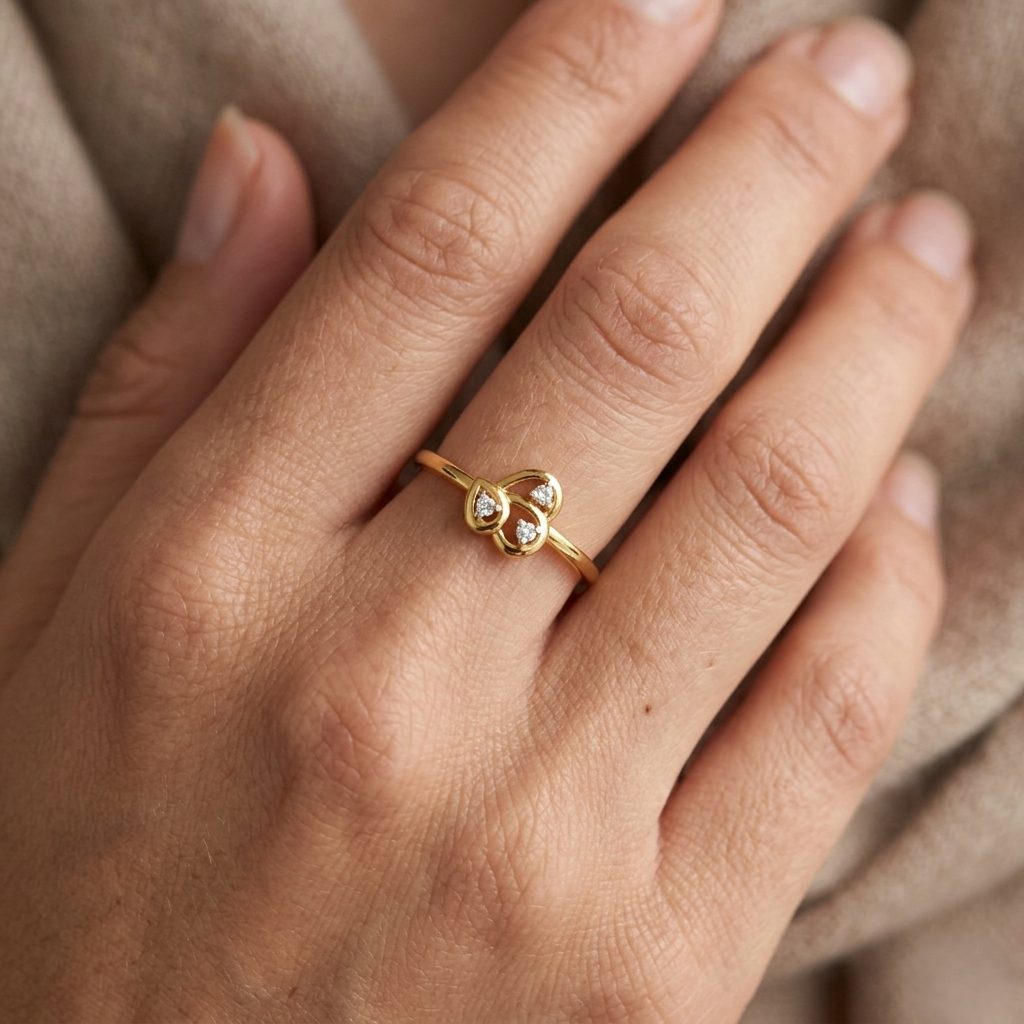 Triple Teardrop Cascade Diamond Ring