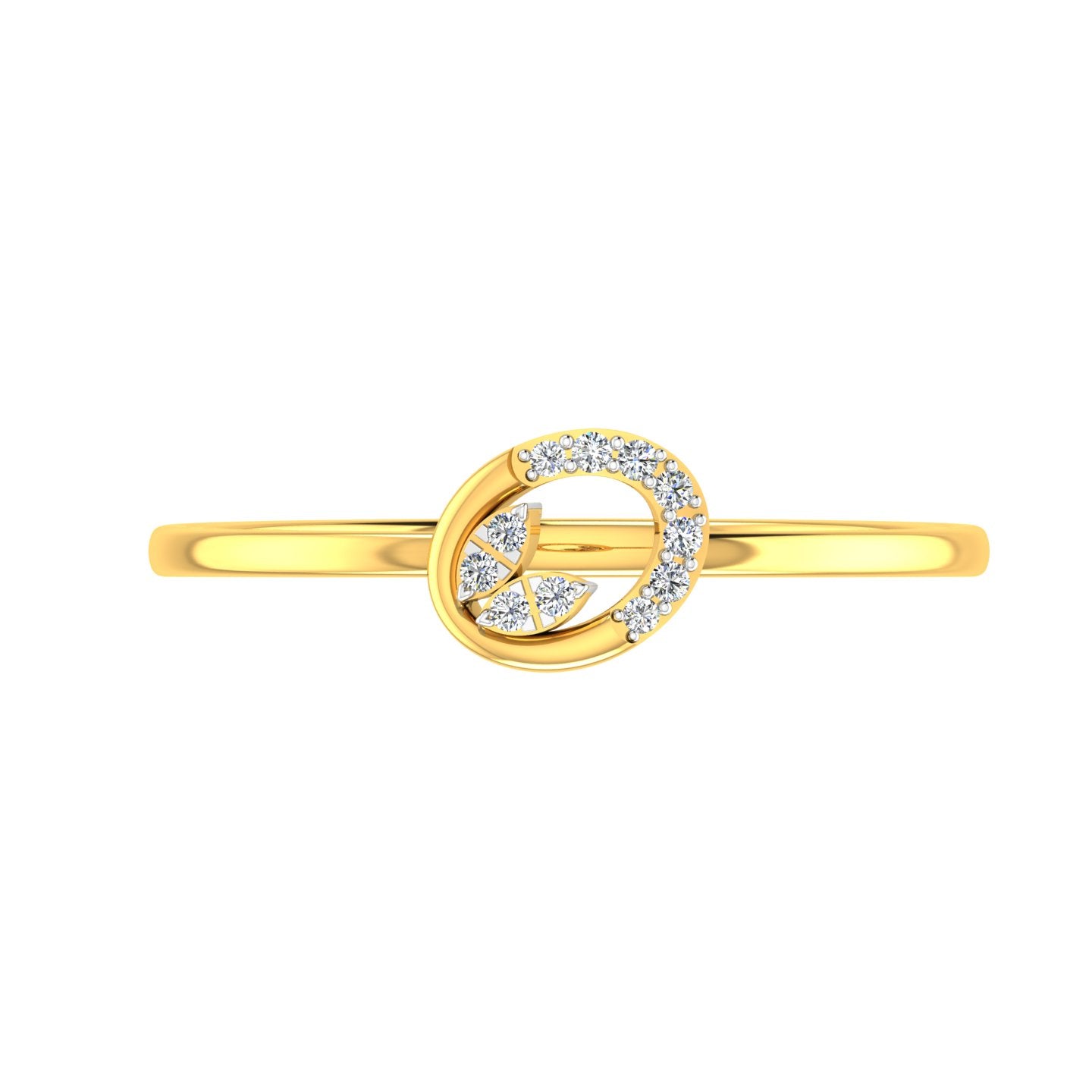 Oval Foliage Halo Diamond Ring