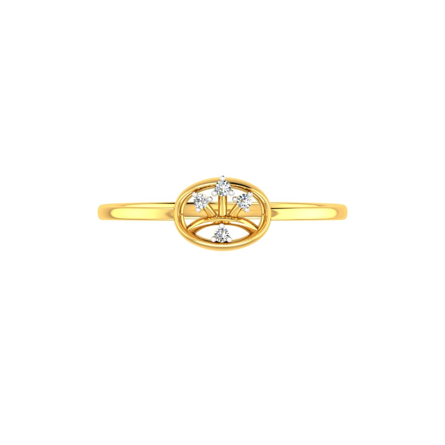 Oval Bouquet Silhouette Diamond Ring