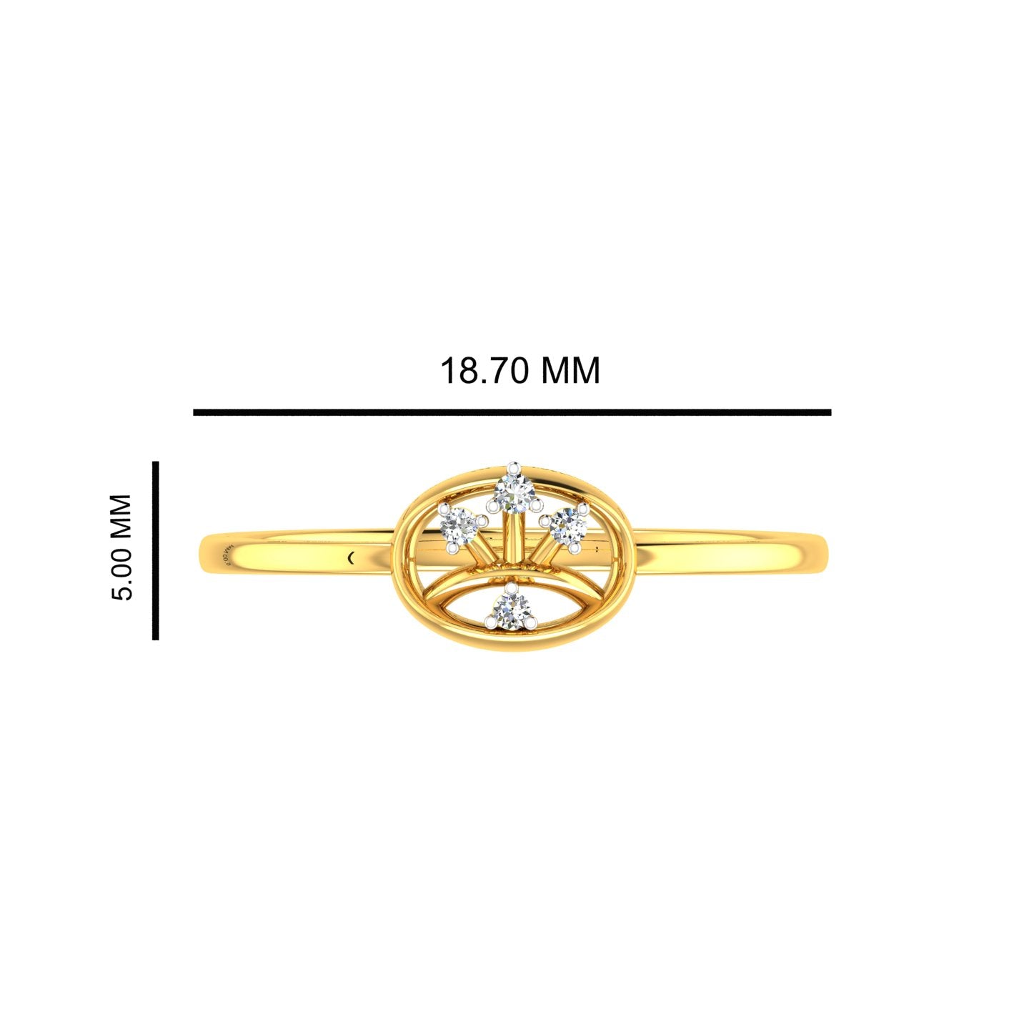 Oval Bouquet Silhouette Diamond Ring