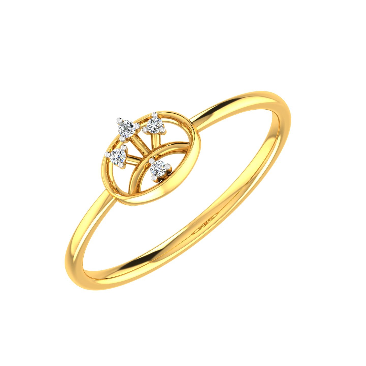 Oval Bouquet Silhouette Diamond Ring