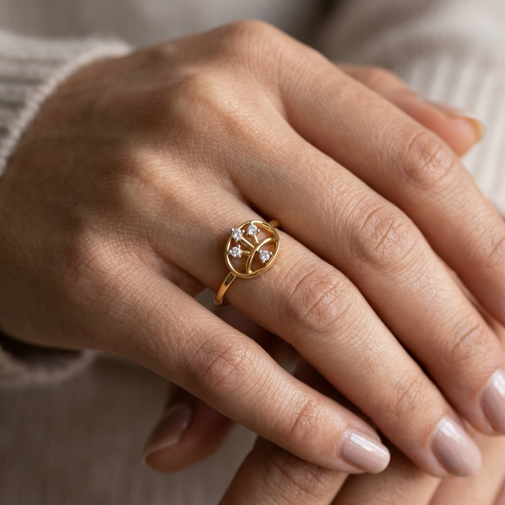 Oval Bouquet Silhouette Diamond Ring