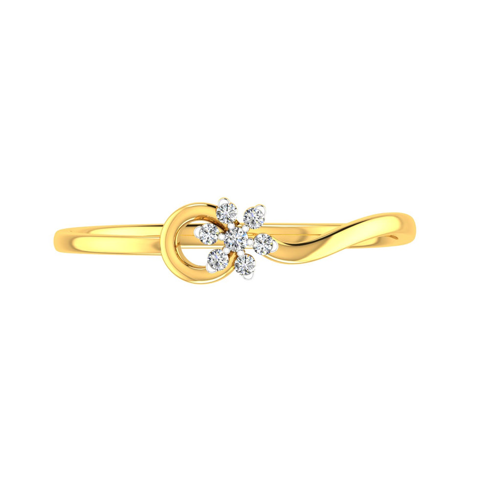 Swirling Floret Open Halo Diamond Ring