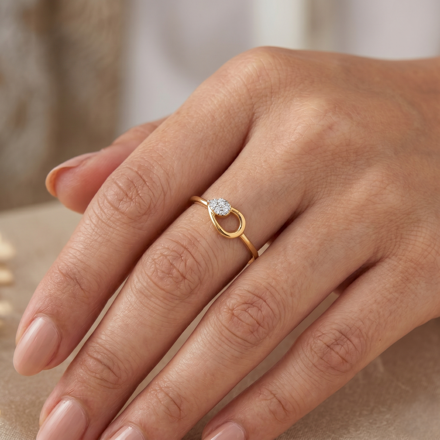Pear Grace Diamond Ring