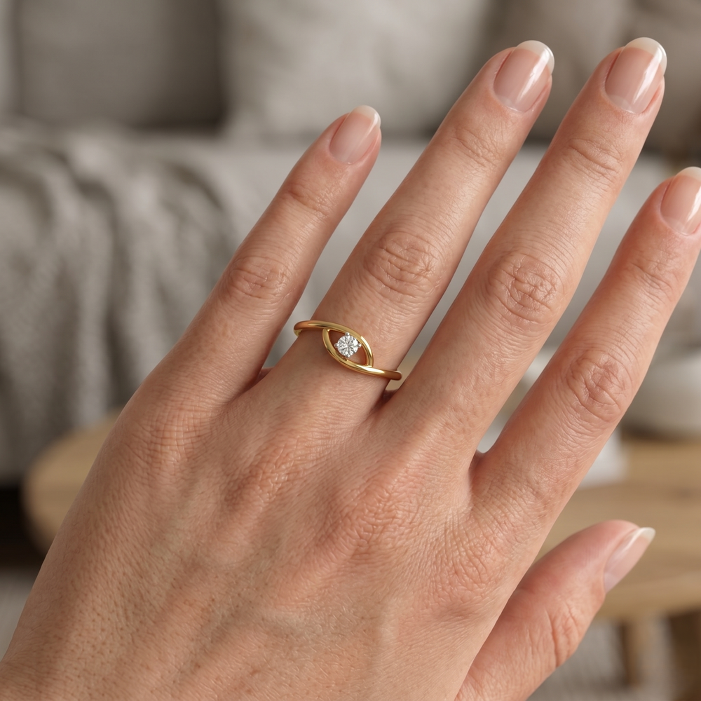 Evil Eye Diamond Ring