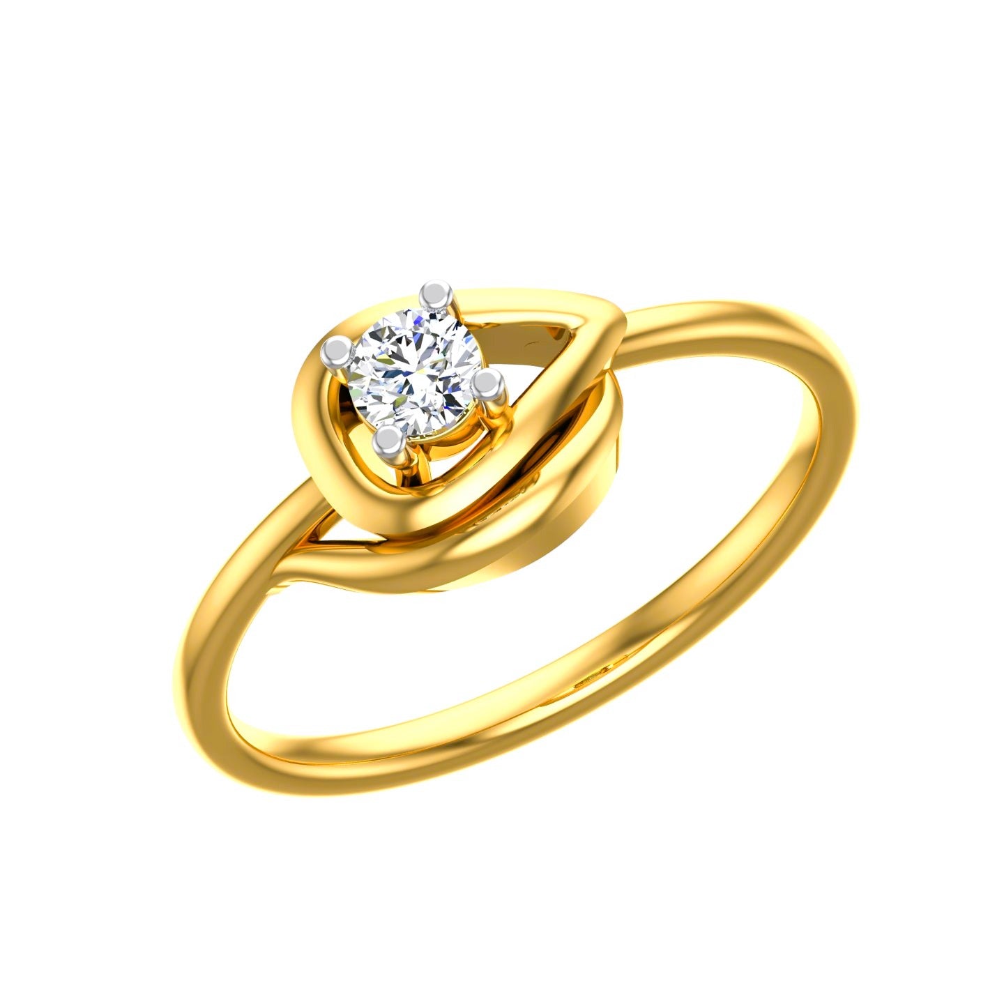 Trinity Heart Solitaire Ring