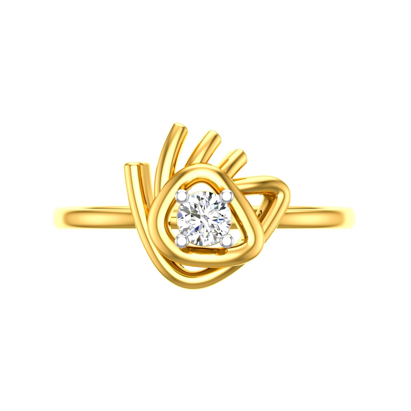 Golden Rose Solitaire Ring