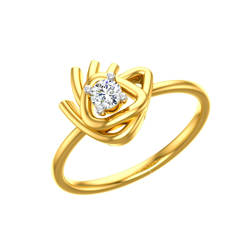 Golden Rose Solitaire Ring