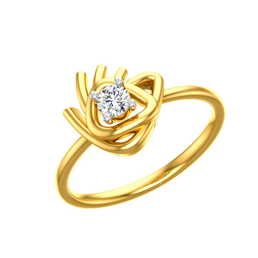 Golden Rose Solitaire Ring