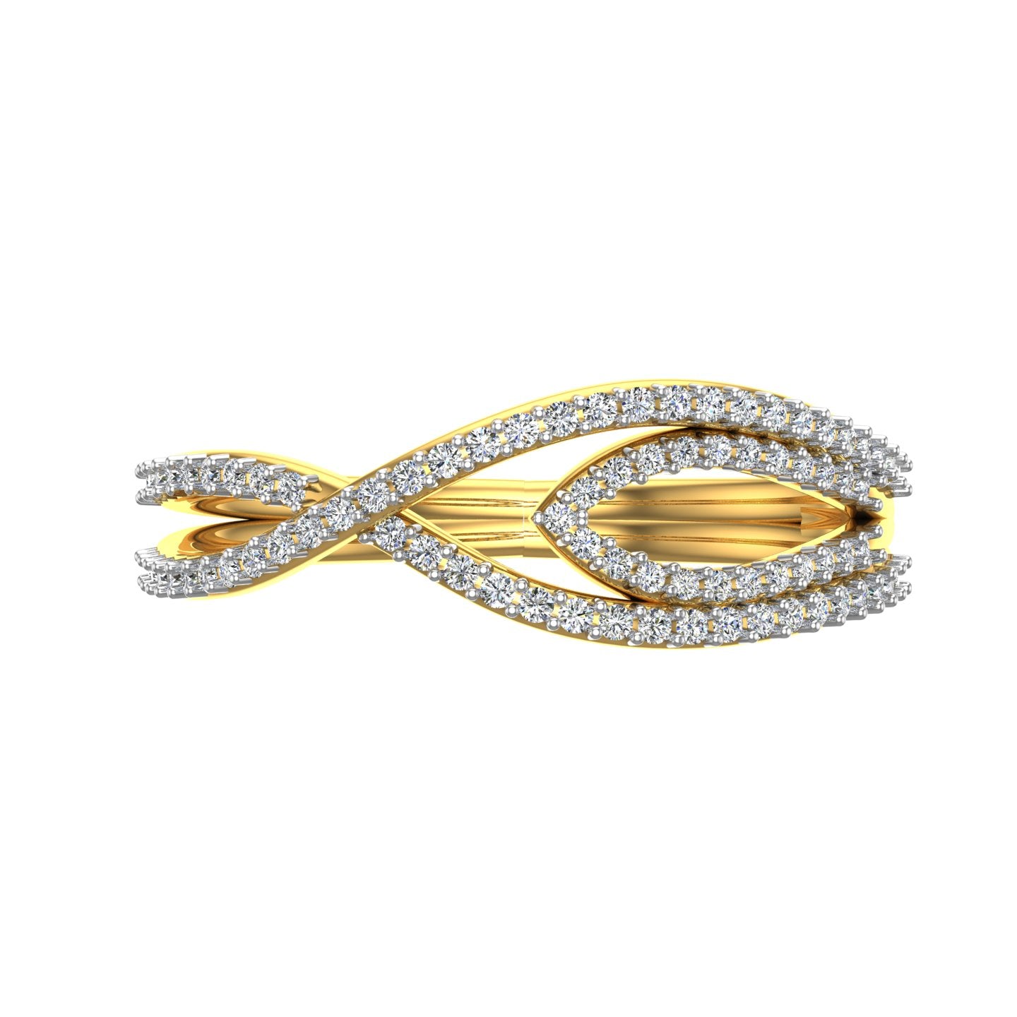 Golden Petal Cascade Ring