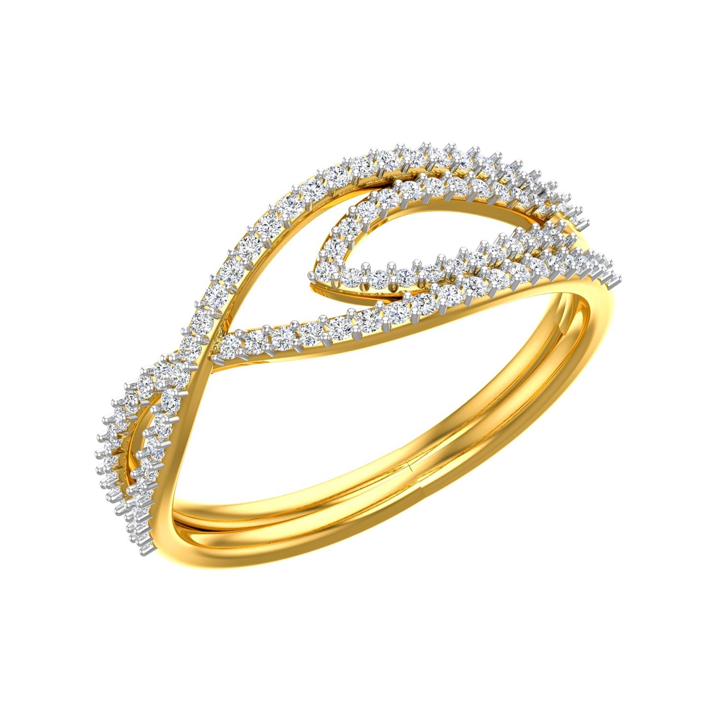 Golden Petal Cascade Ring