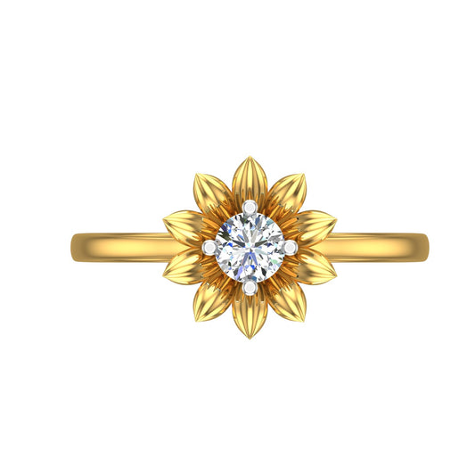 Sunflower Bloom Solitaire Ring