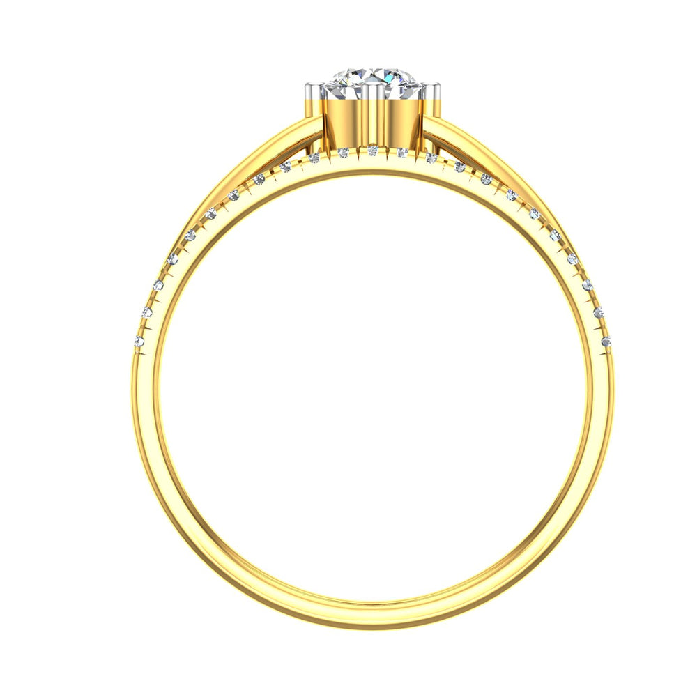 Crescent Crown Solitaire Ring