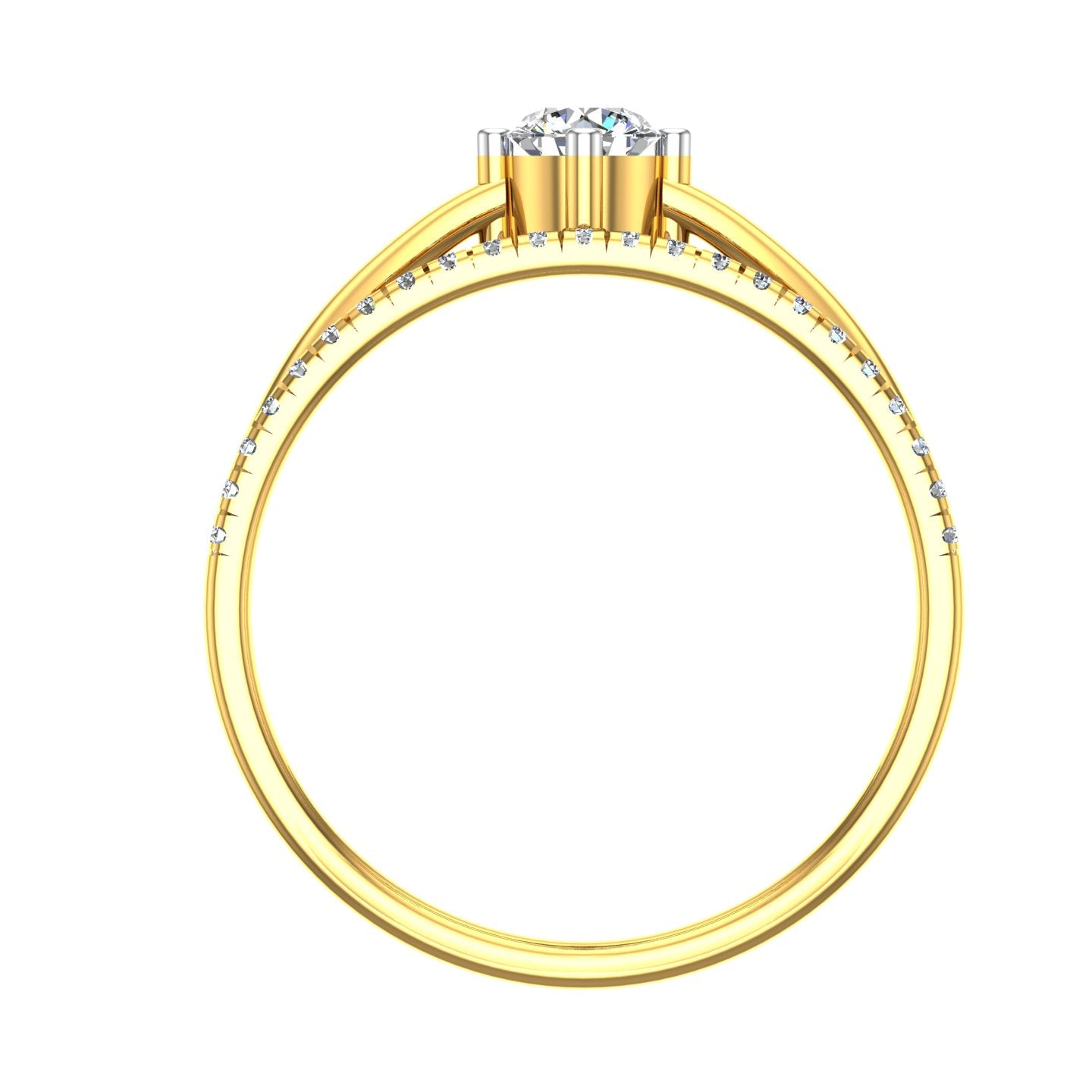 Crescent Crown Solitaire Ring