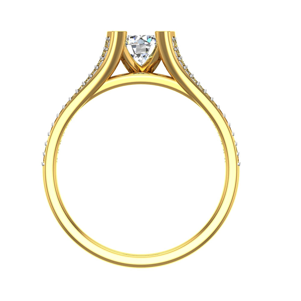 Split-Shank Dual Wave Solitaire Ring