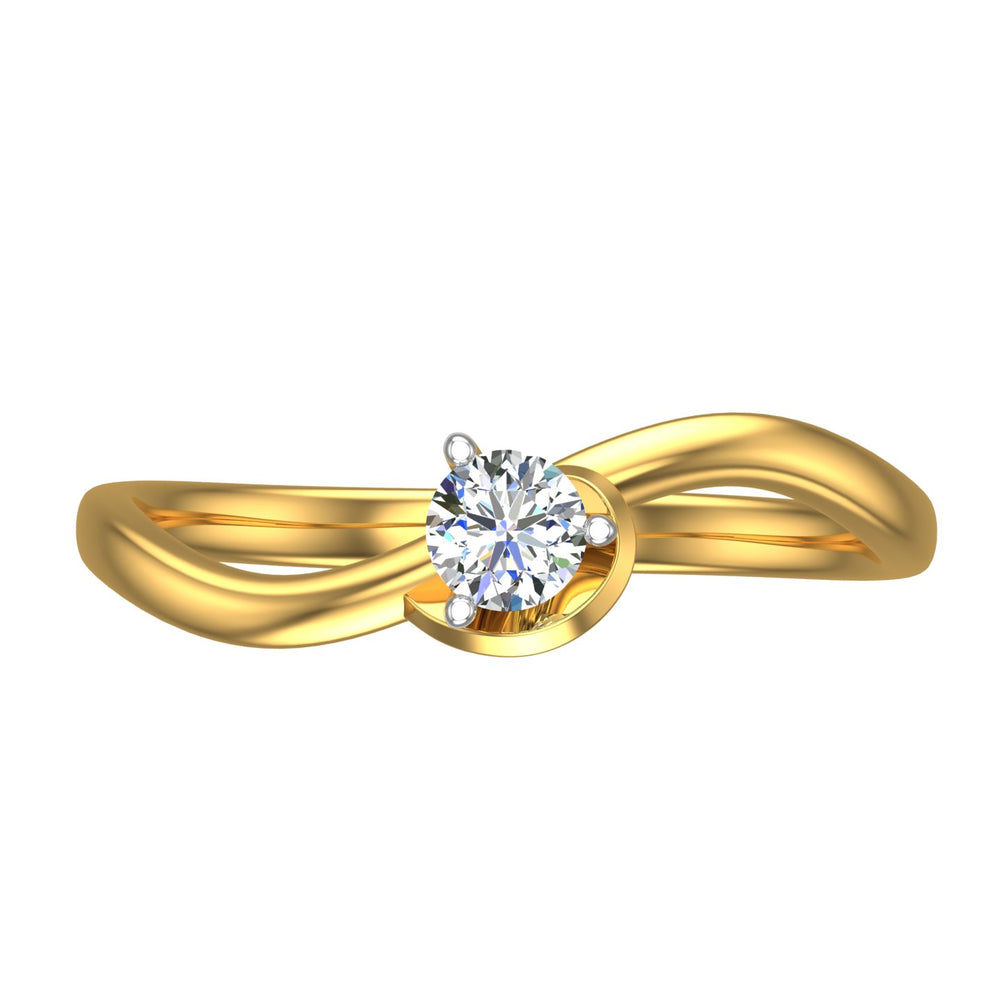 Heart Bypass Solitaire Engagement Ring