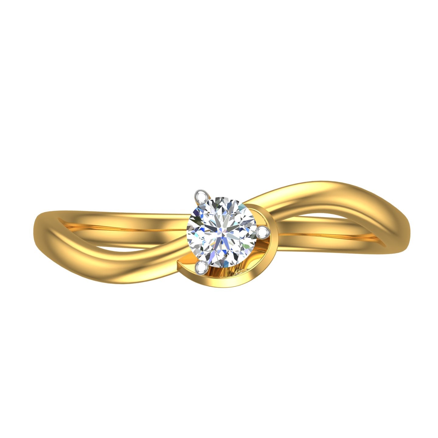 Heart Bypass Solitaire Engagement Ring