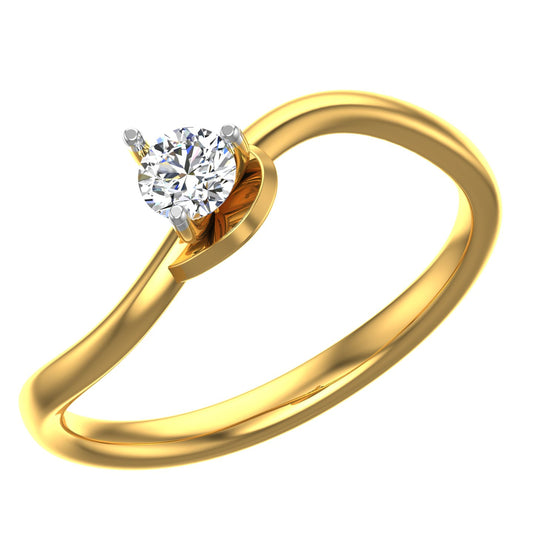 Heart Bypass Solitaire Engagement Ring