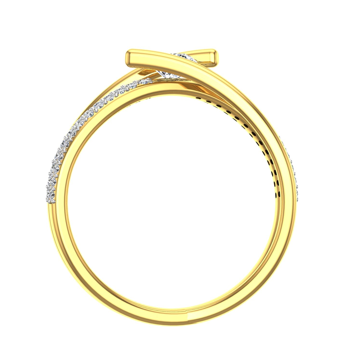 Crossover Split-Shank X-Ring Solitaire